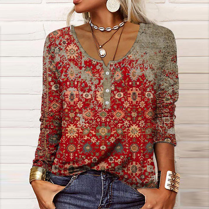 Ines Eleganter Aztekenmuster Pullover-Over | Einzigartiger Stil & Absolute Bequemlichkeit