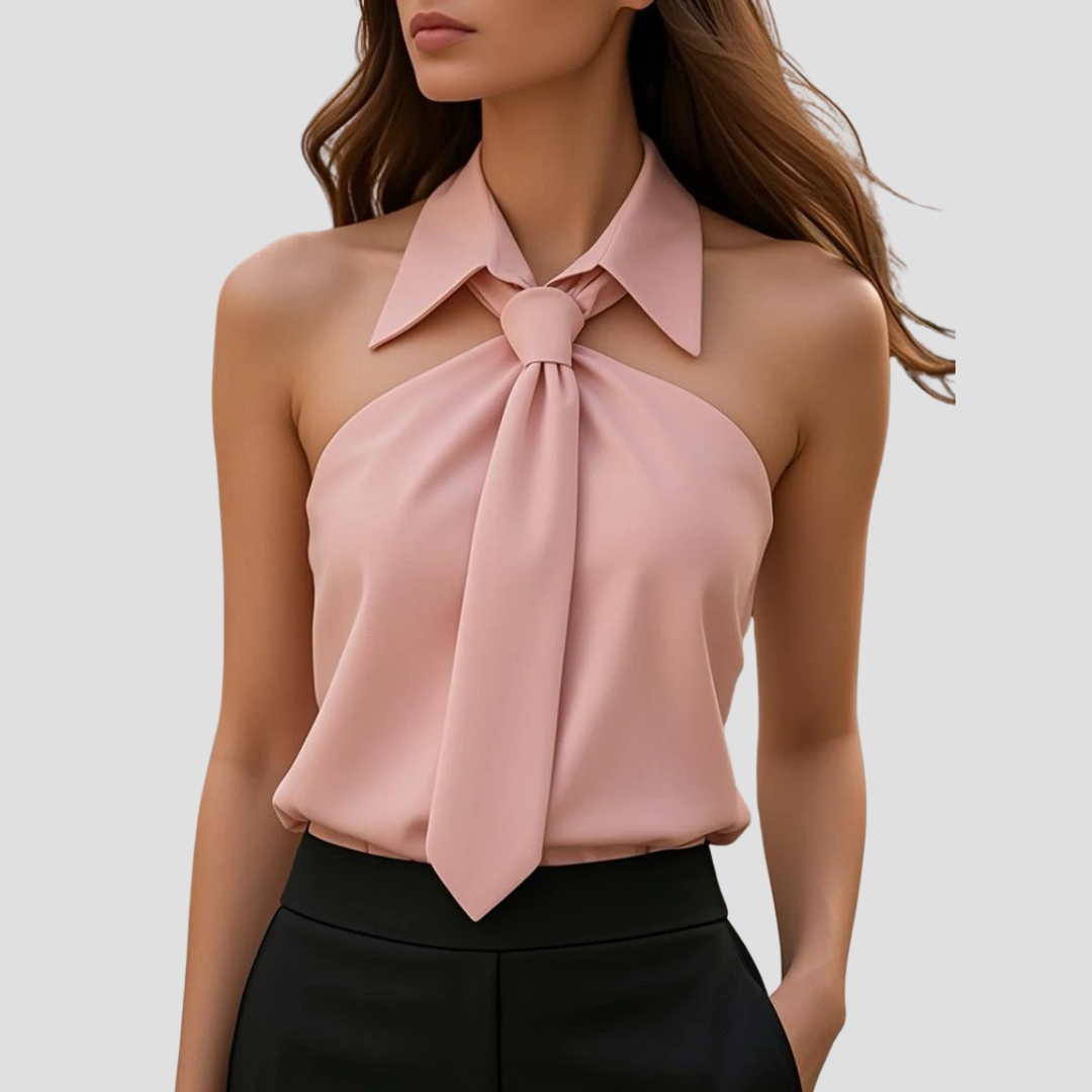 Mirella Bluse Halter Kragen Frau | Elegante Linien & Sommerliche Leichtigkeit