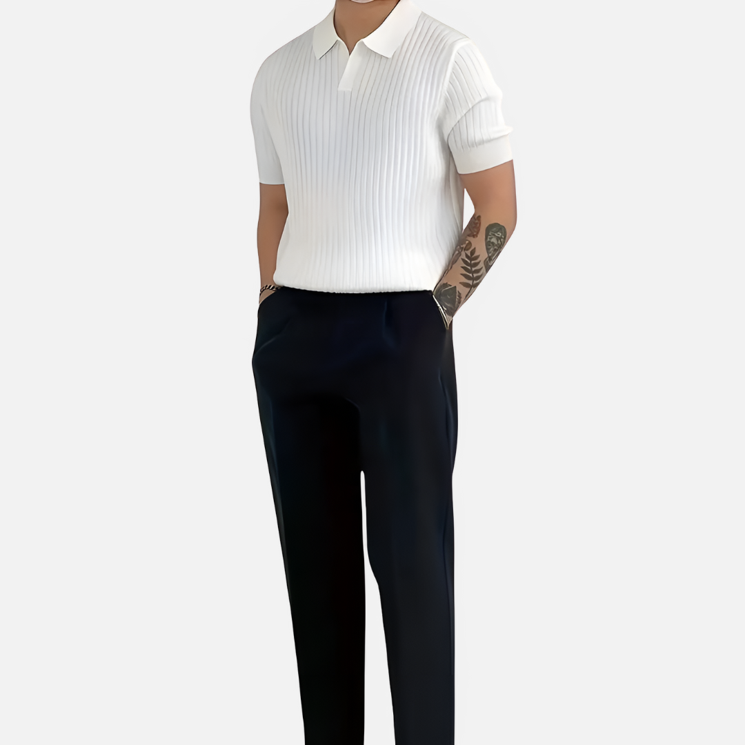 ALESSO RIBBED POLO SHIRT