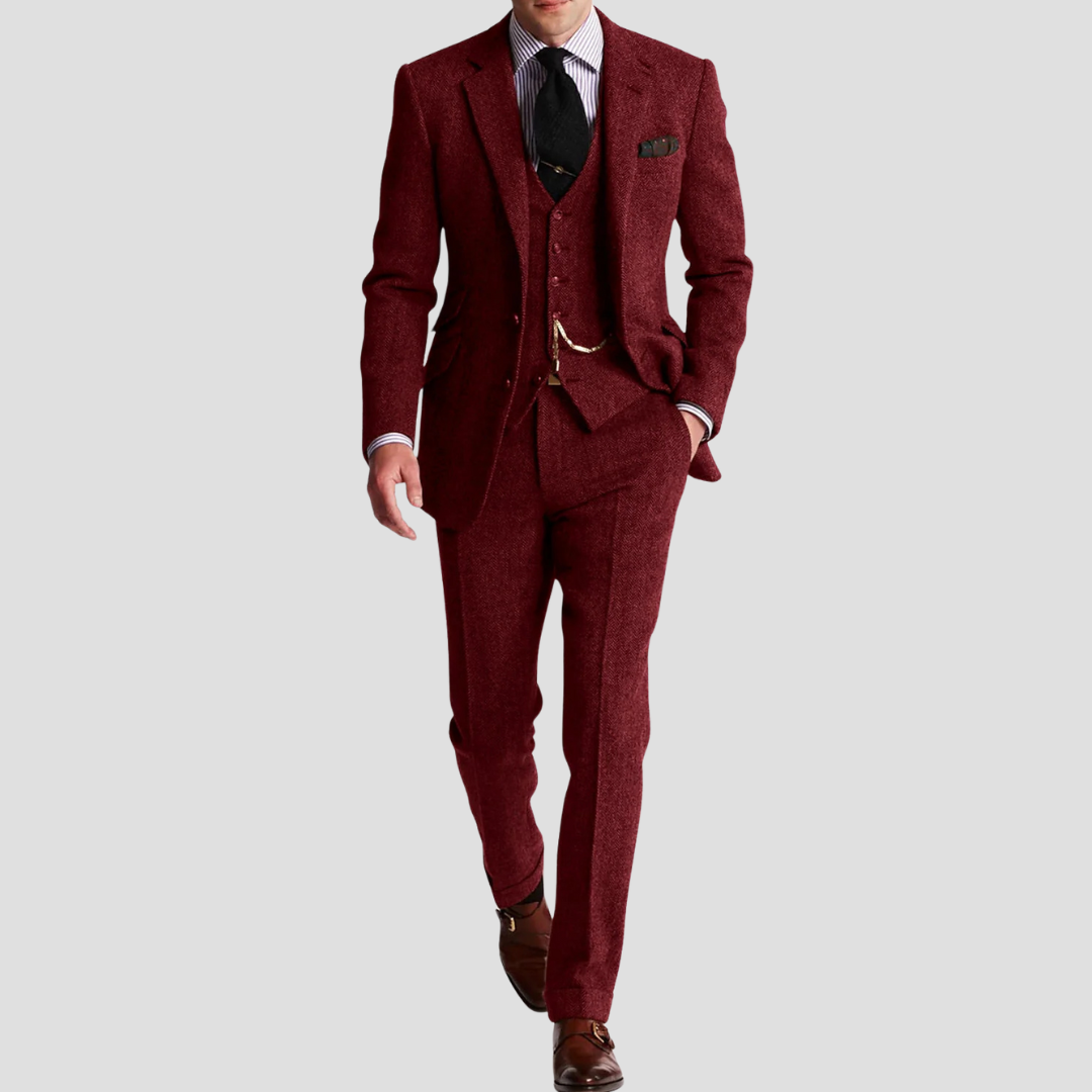 Lambert Dreiteiliger Anzug | Klassischer Slim Fit | Zeitlose und strukturierte Eleganz