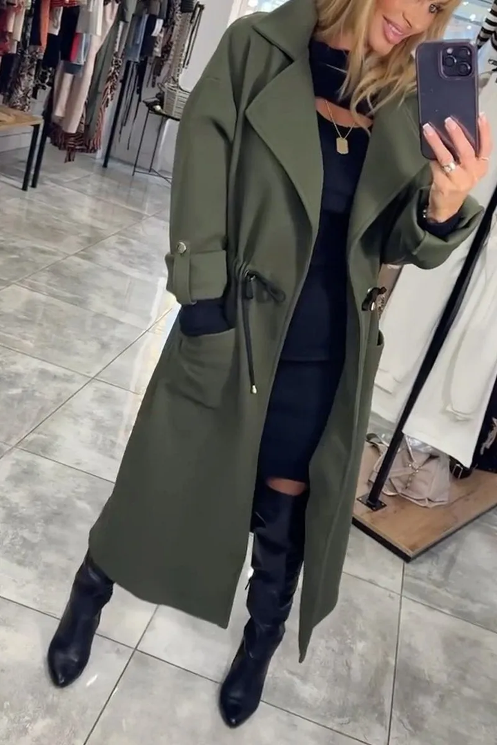 Eleganter, lässiger, langer Trenchcoat für Damen