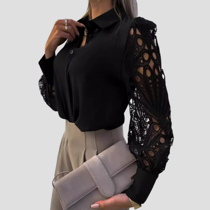 Nadège Patchwork-Bluse | Künstlerische Eleganz & Strukturierte Silhouette