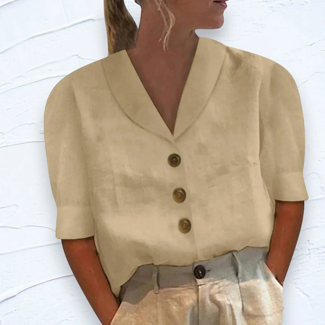 Leinenbluse mit Knöpfen | Schlicht & Elegant | Luftiger Schnitt