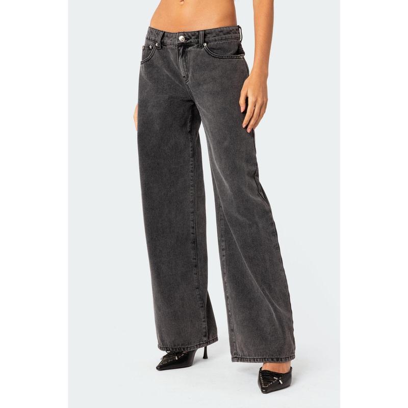 Xyrisa Gewaschene Jeans mit Niedrigem Bund