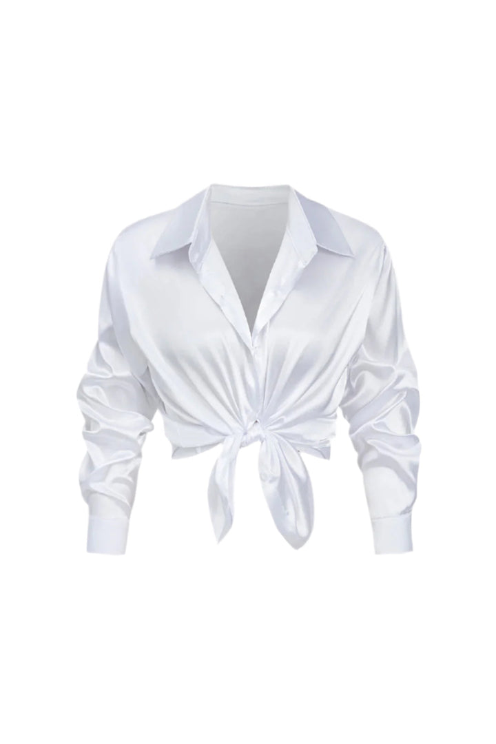 Lillian Satinbluse für Damen | Elegantes Langarmhemd mit lockerer Passform & zeitlosem Design