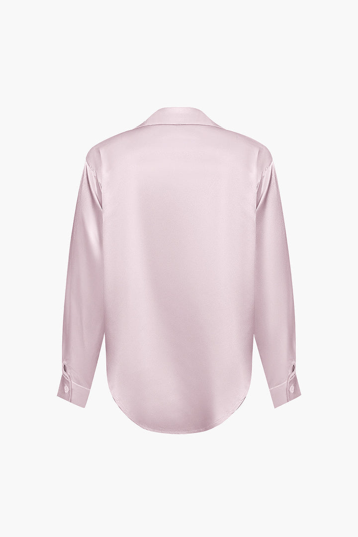 Lillian Satinbluse für Damen | Elegantes Langarmhemd mit lockerer Passform & zeitlosem Design