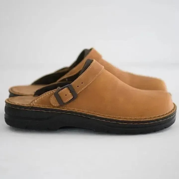 Bequeme Lederclogs | Unisex-Schuhe zum Reinschlüpfen für den täglichen Gebrauch