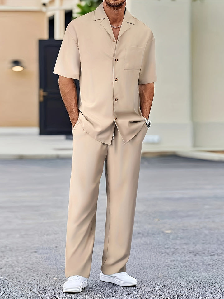 Langarmshir Set t und Hose | Baumwollmix Modern & Bequem