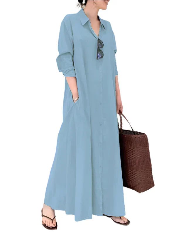 Livia Maxi Kleid für Frauen – Elegantes langes Kleid mit A-Linien-Silhouette