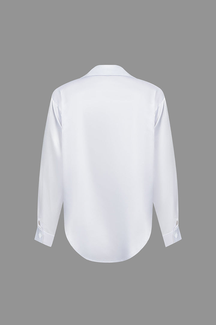 Lillian Satinbluse für Damen | Elegantes Langarmhemd mit lockerer Passform & zeitlosem Design