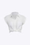 Vittoria Damenhemd | Minimalistisches Shirt mit geknotetem Saum & gekrempelten Ärmeln