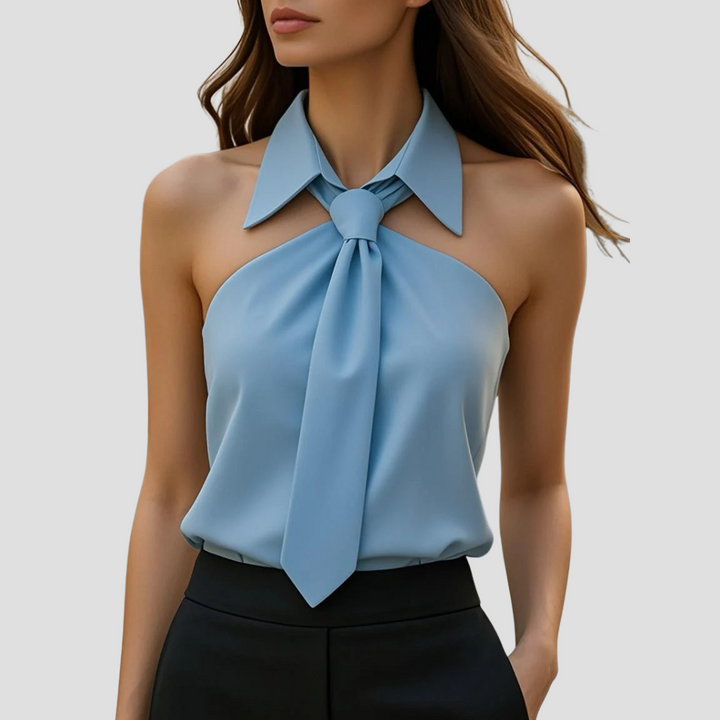 Mirella Bluse Halter Kragen Frau | Elegante Linien & Sommerliche Leichtigkeit