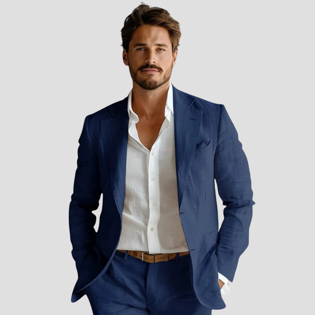 Nicolas Blazer aus Leinen | Leichte Struktur | Lässige Sommer-Eleganz