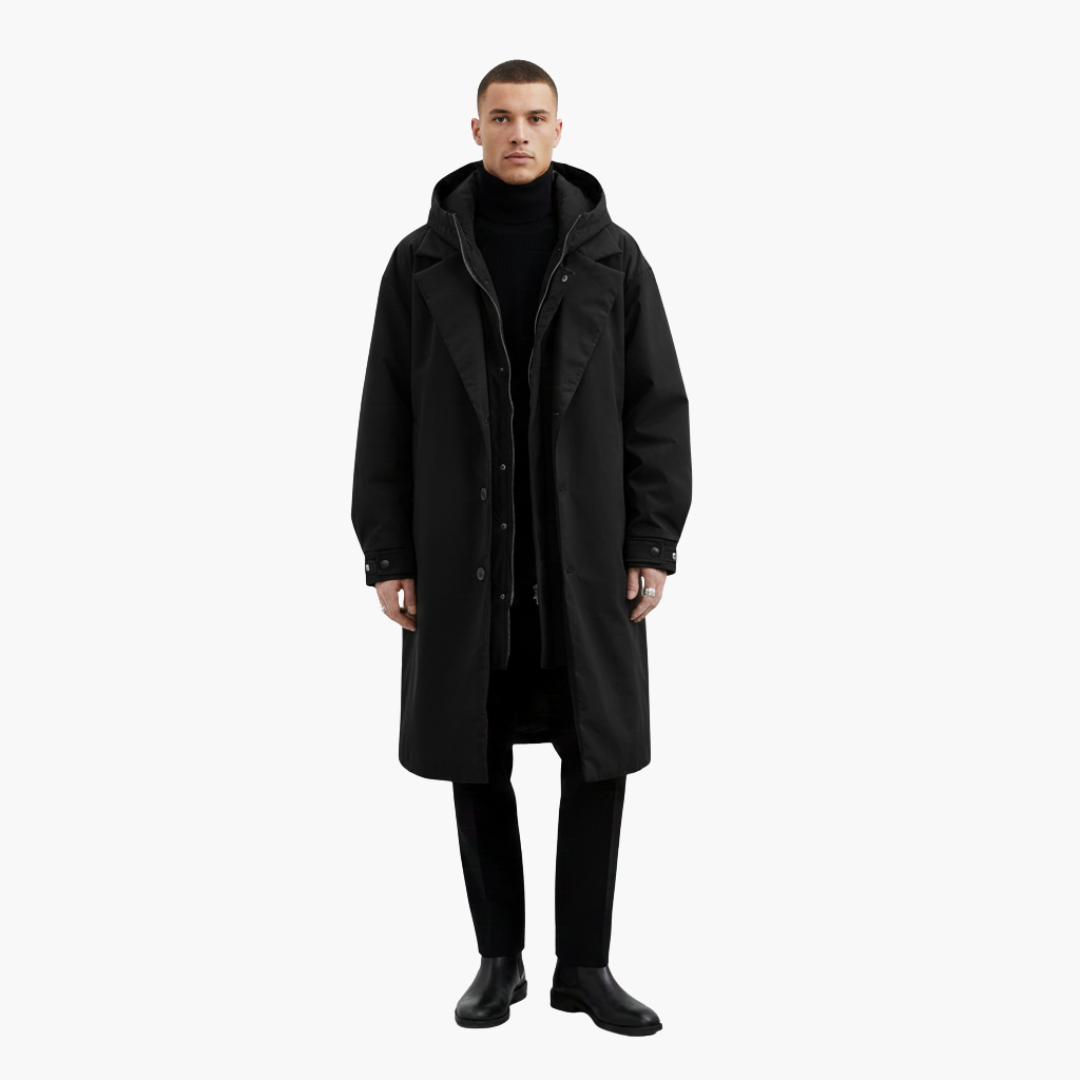 Herren Trenchcoat Reversible Kragen | Knopfverschluss Innenreißverschluss