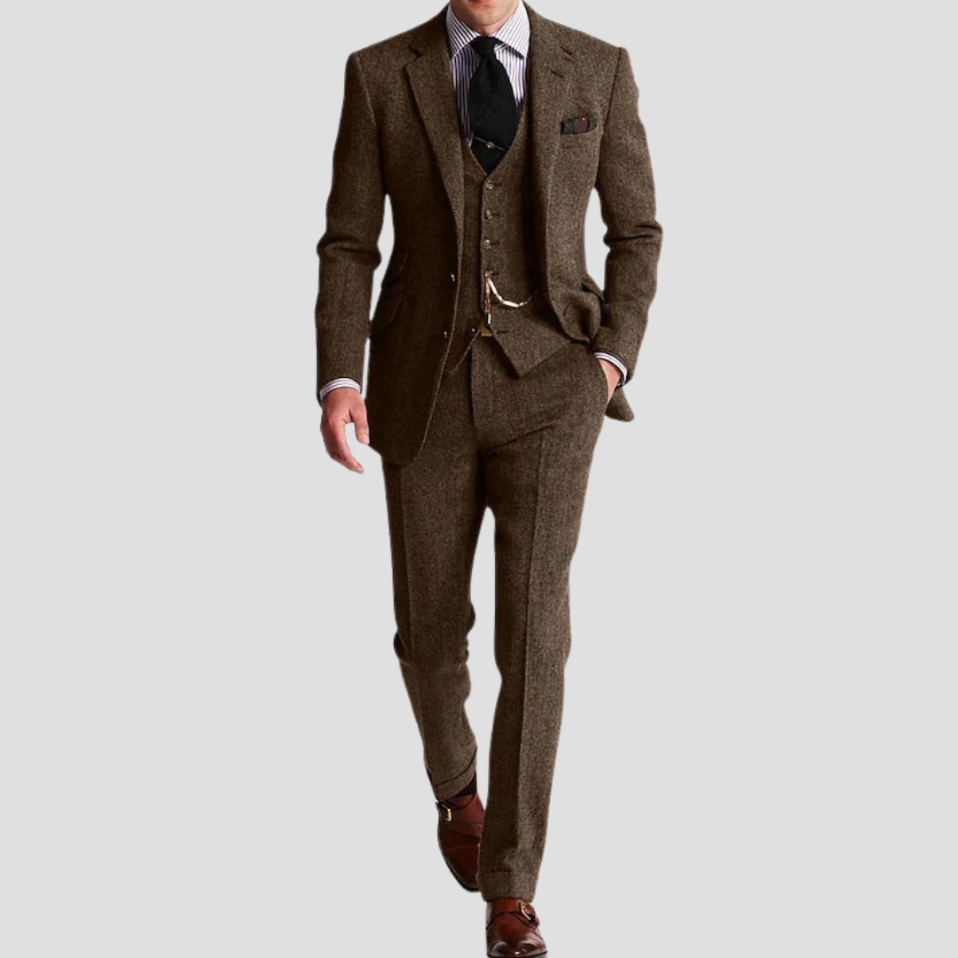 Lambert Dreiteiliger Anzug | Klassischer Slim Fit | Zeitlose und strukturierte Eleganz
