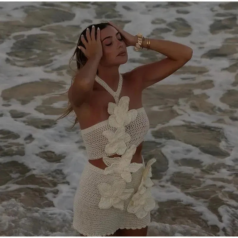 Bloom | Boho Häkel-Sommerkleid für Frauen mit floralem Design - luftig & elegant