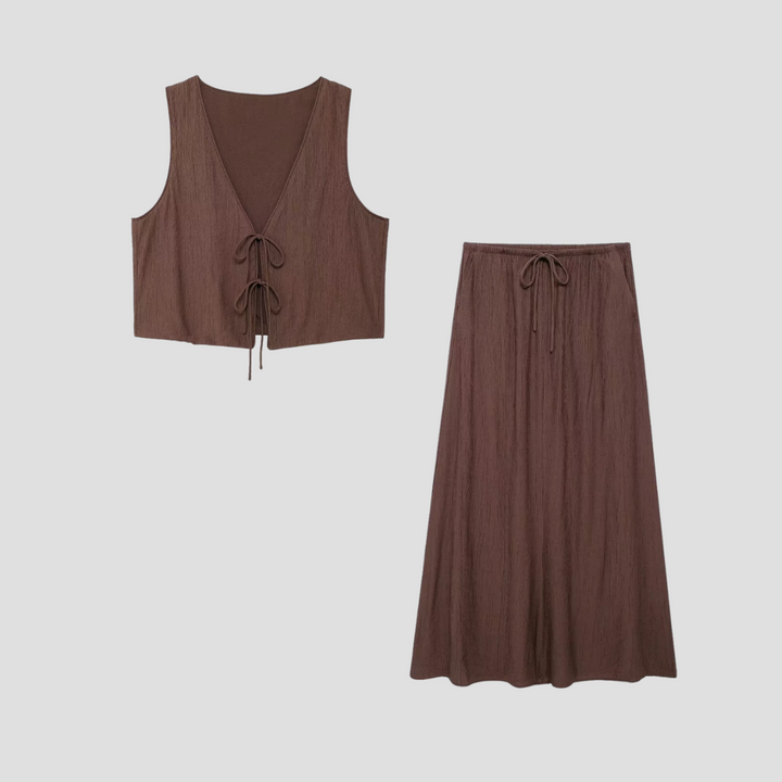 Seraphie Set Eleganter Midi-Rock für Frauen | Feminine Leichtigkeit & Sommerlicher Stil