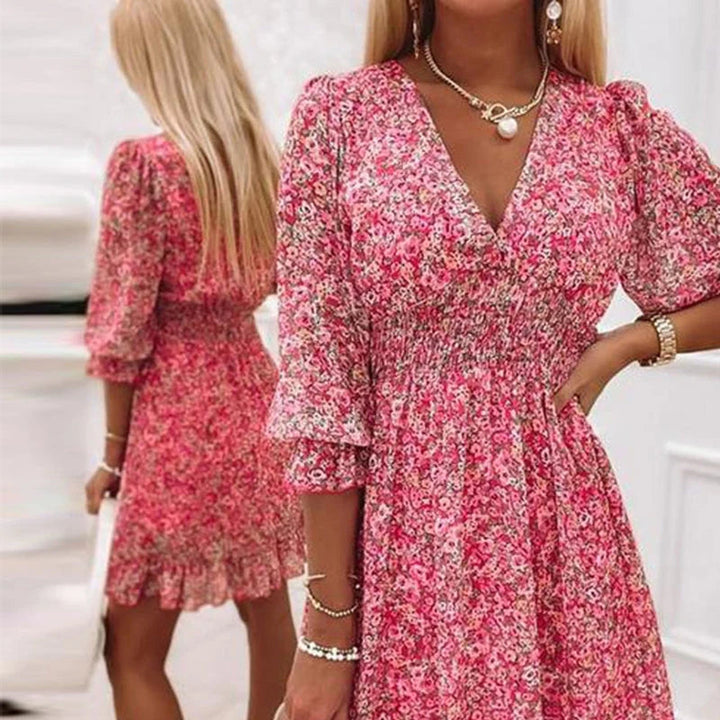 Laureen | Bequemes Kleid mit Blumenprint für Frauen | Eleganz und Bequemlichkeit für den Sommer
