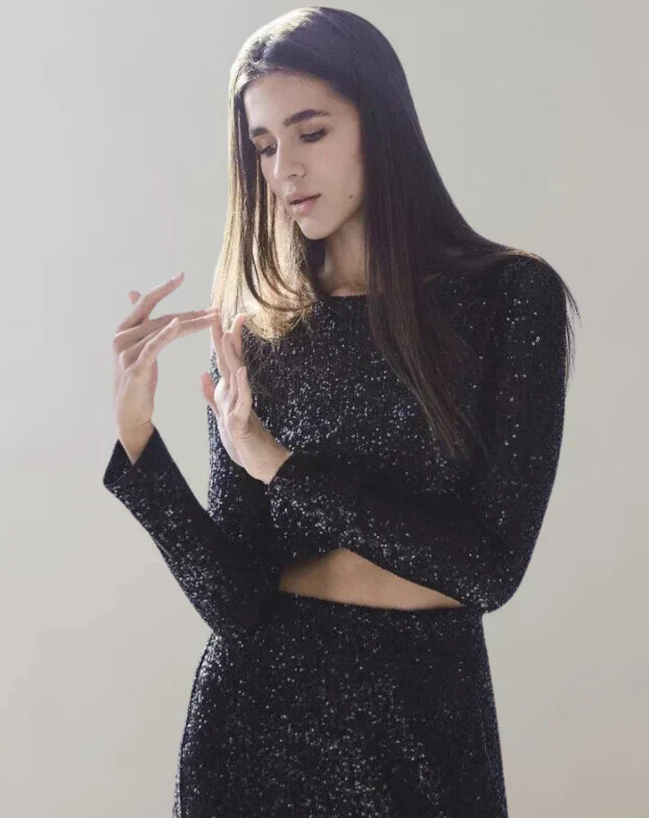 Liora Sparkling Cropped Top | Glanz und Eleganz für einen glamourösen Look