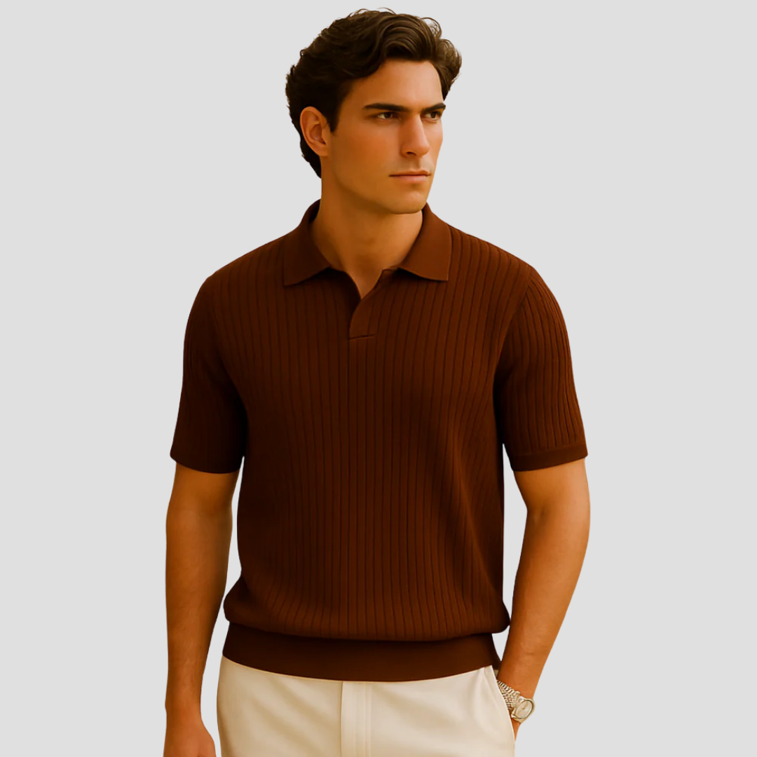 Evrard Polo Herren | Rippstrick, Leichter Sommer-Stil
