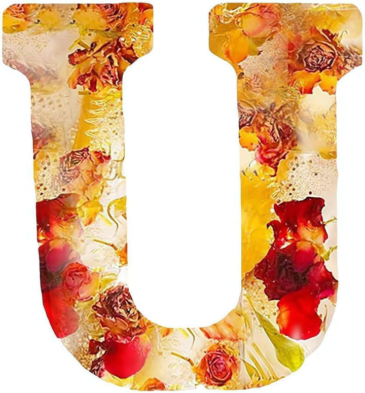 Harzlampe mit getrockneten Blumen und personalisiertem Brief | Dekoratives LED-Nachtlicht