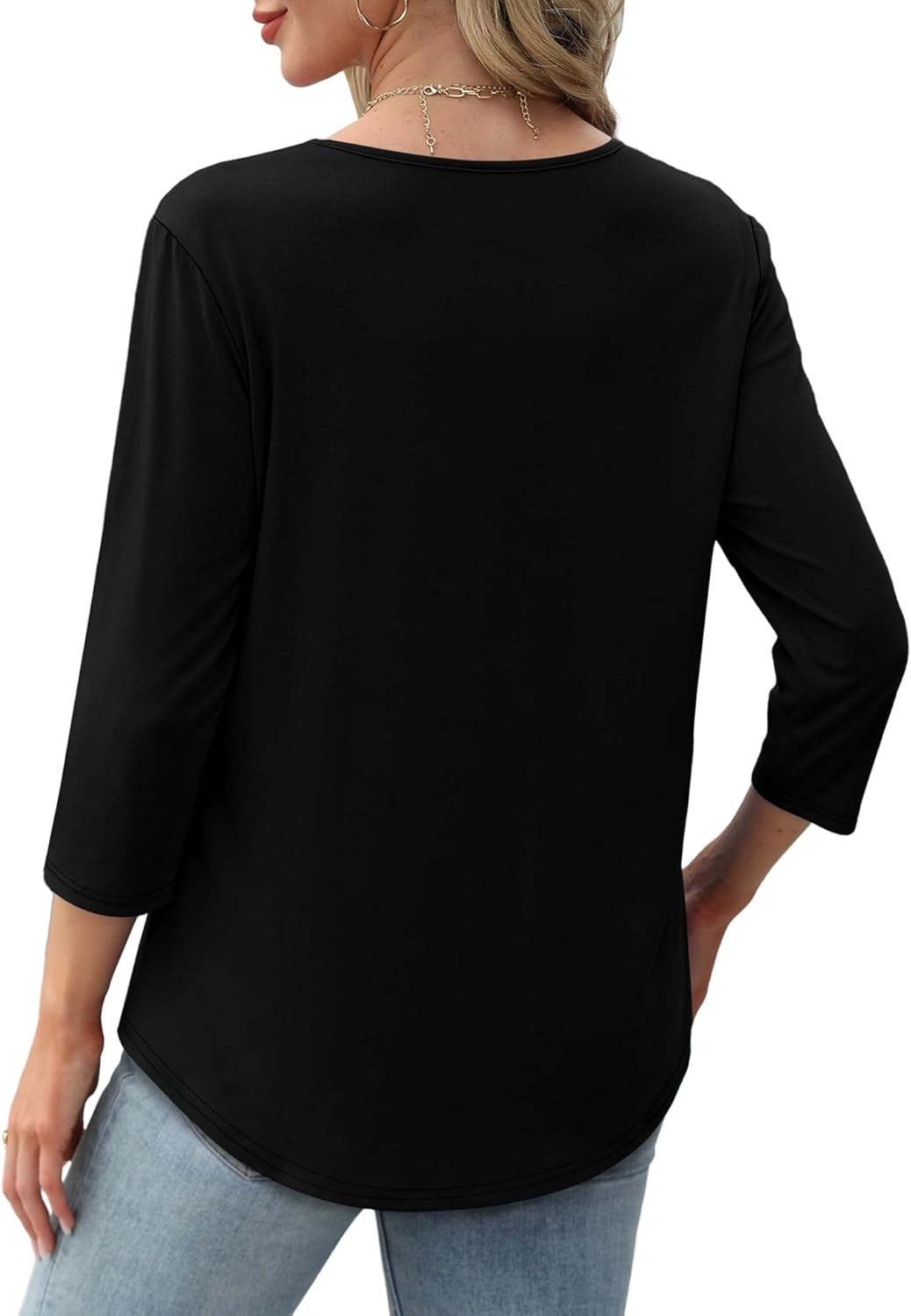 Afke Damen Oberteil mit Struktur und 3/4-Ärmeln | Bequemes Shirt für Büro & Freizeit