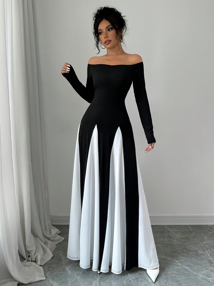 Melodia Frauenkleid mit freien Schultern | Langarm & Atemberaubende Eleganz