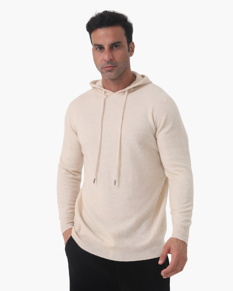 Kapuzenpullover Unisex Kaschmir 100% | Luxus Weiches Leichtgewicht Gerippt Unisex