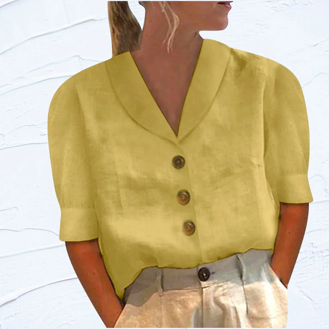 Leinenbluse mit Knöpfen | Schlicht & Elegant | Luftiger Schnitt