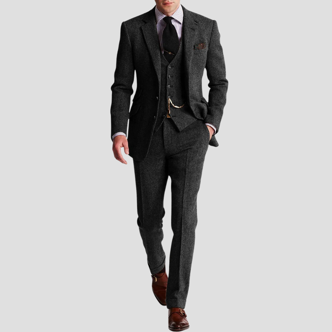 Lambert Dreiteiliger Anzug | Klassischer Slim Fit | Zeitlose und strukturierte Eleganz