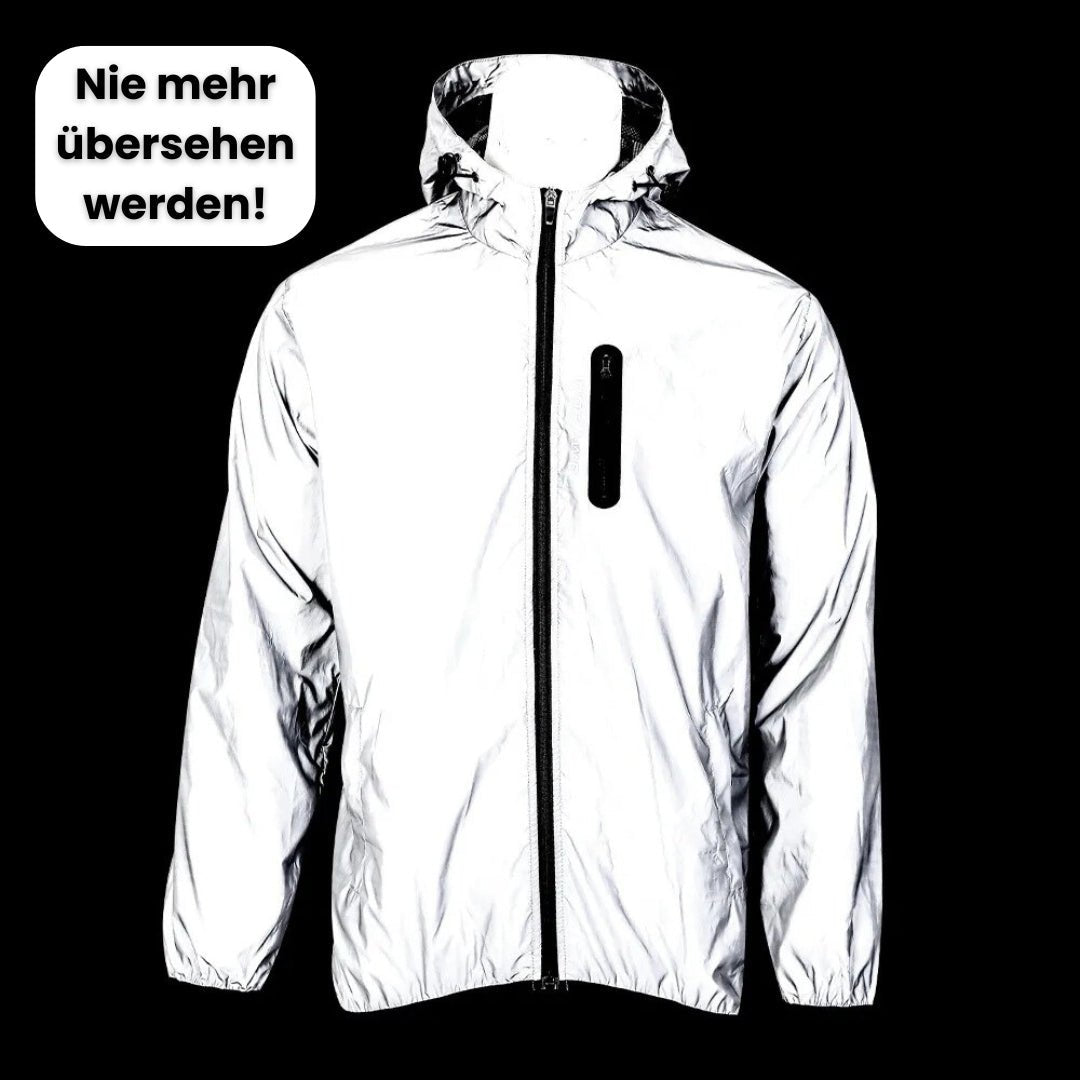 Reflektierende Regenjacke – Wasserdicht, Leicht und 360° Sichtbarkeit für Damen & Herren