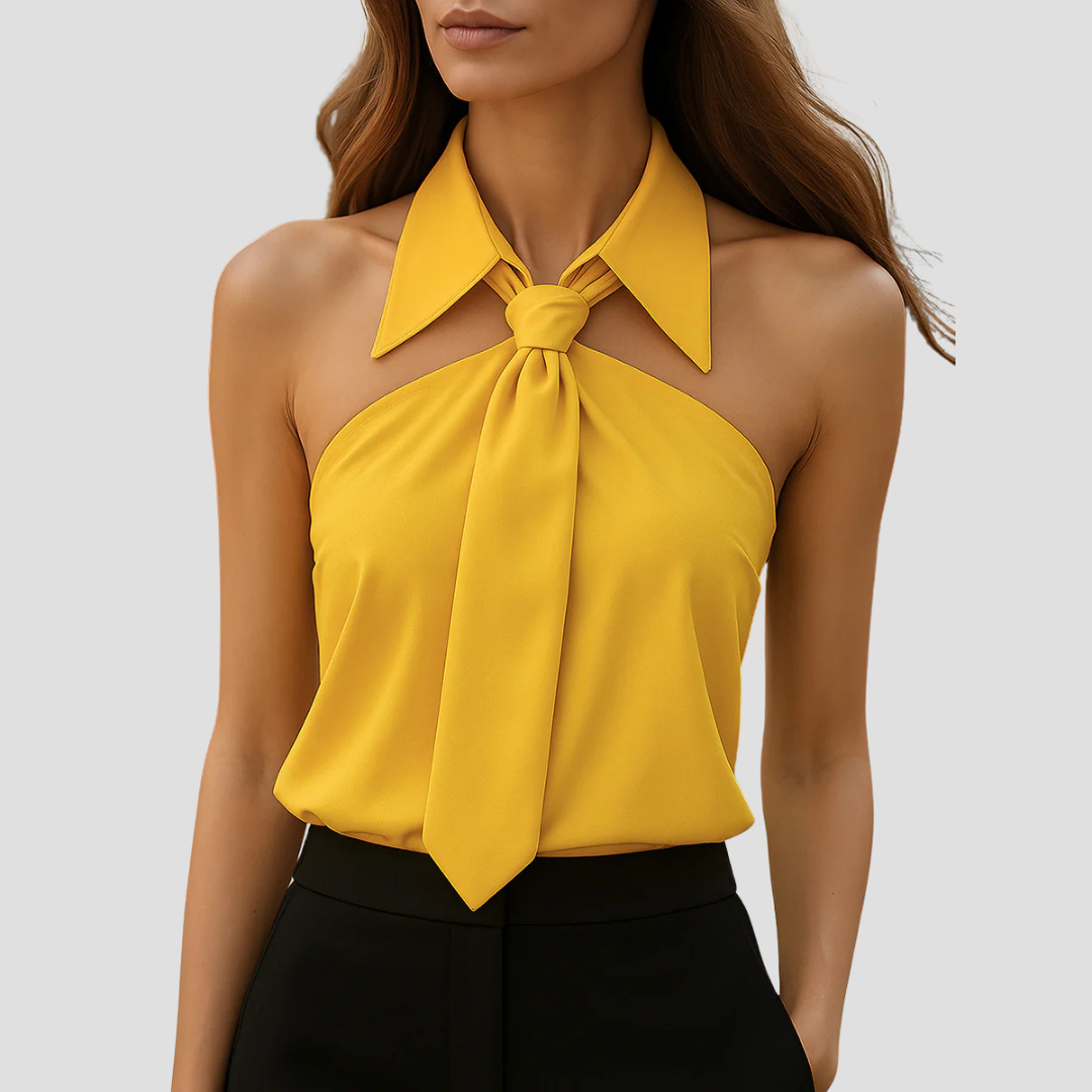 Mirella Bluse Halter Kragen Frau | Elegante Linien & Sommerliche Leichtigkeit