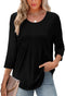 Afke Damen Oberteil mit Struktur und 3/4-Ärmeln | Bequemes Shirt für Büro & Freizeit