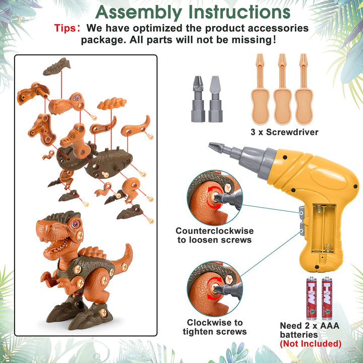 Interaktiver Dinosaurier-Baukasten für Kinder | T-Rex, Triceratops & Velociraptor