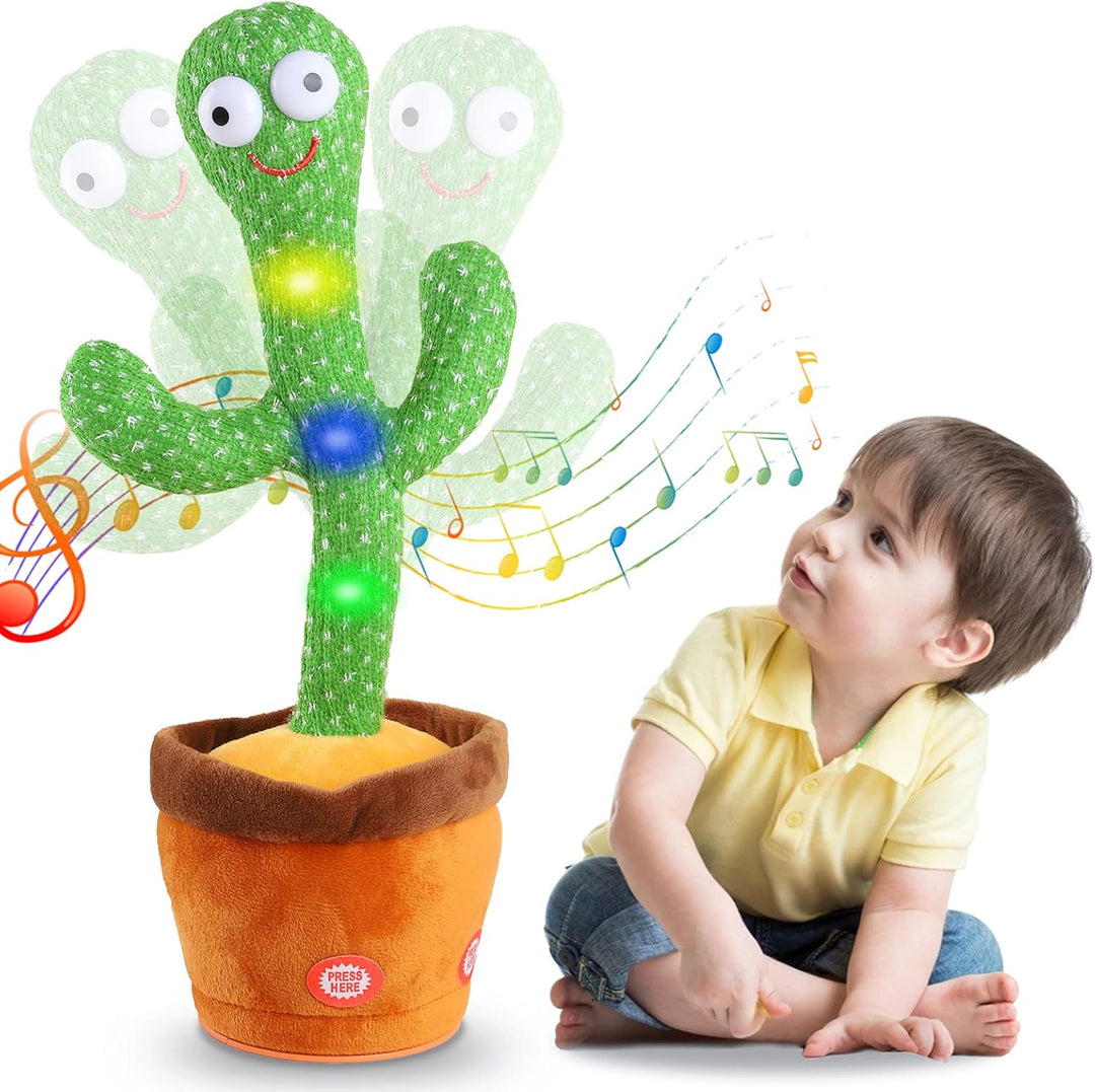 Interaktiver sprechender und tanzender Kaktus | Musikalisches Plüschtier für Kinder