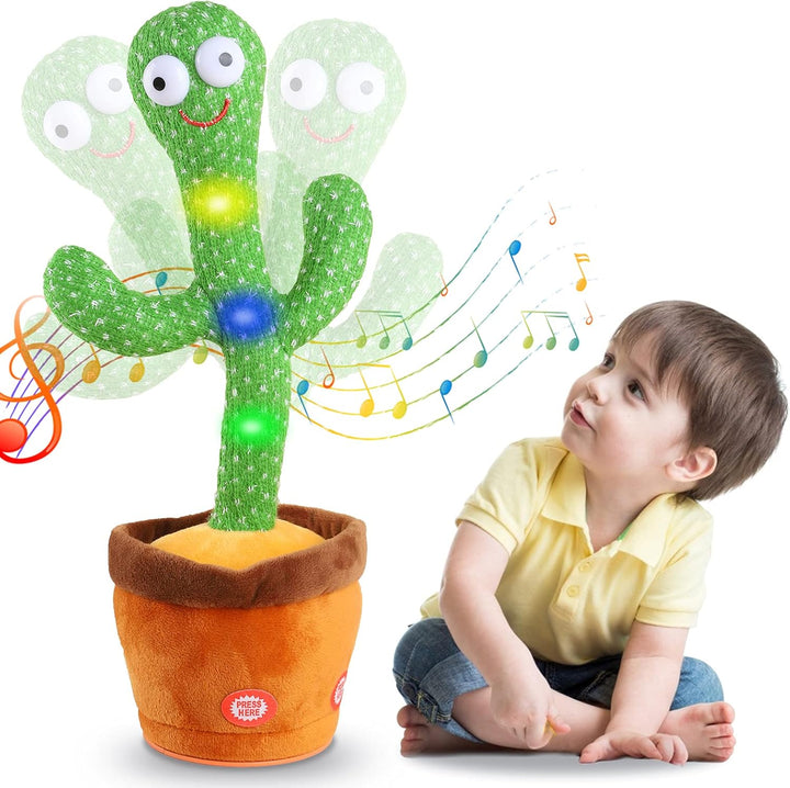 Interaktiver sprechender und tanzender Kaktus | Musikalisches Plüschtier für Kinder