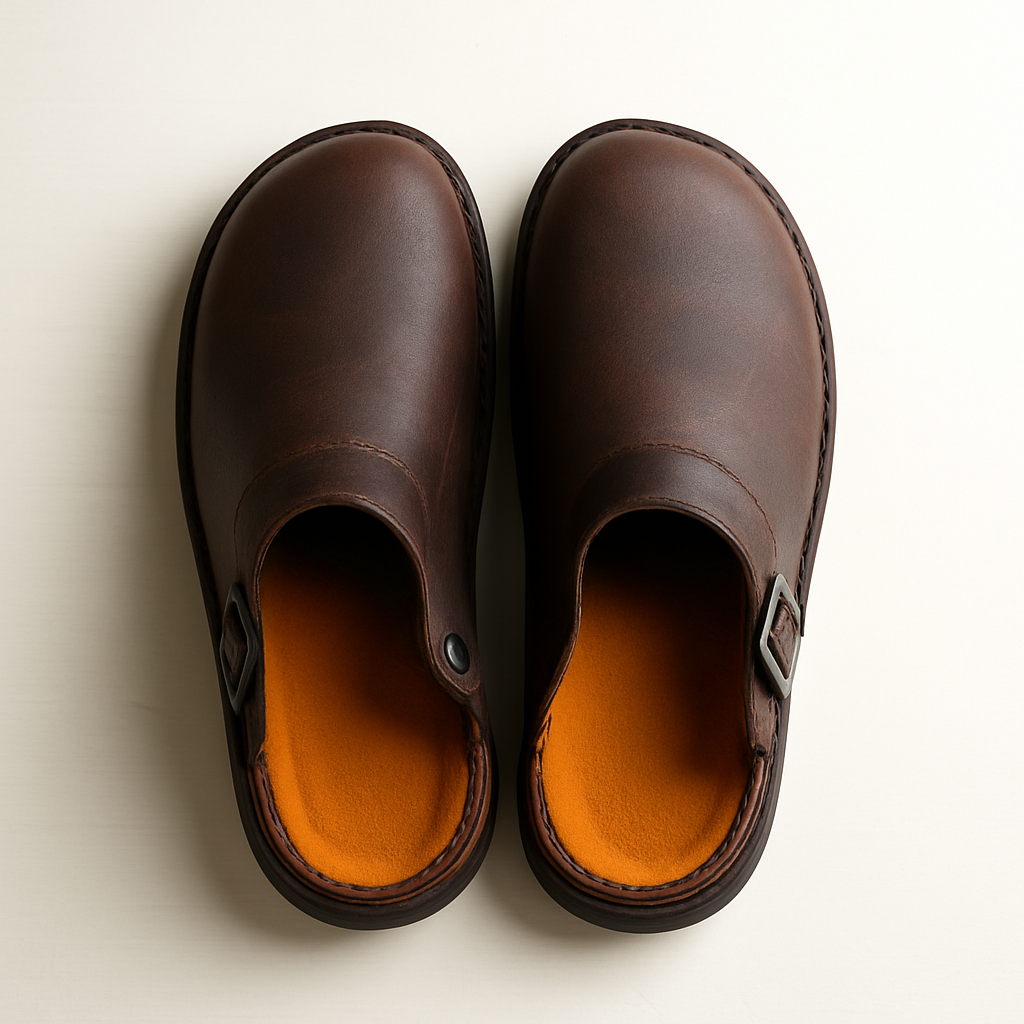 Bequeme Lederclogs | Unisex-Schuhe zum Reinschlüpfen für den täglichen Gebrauch