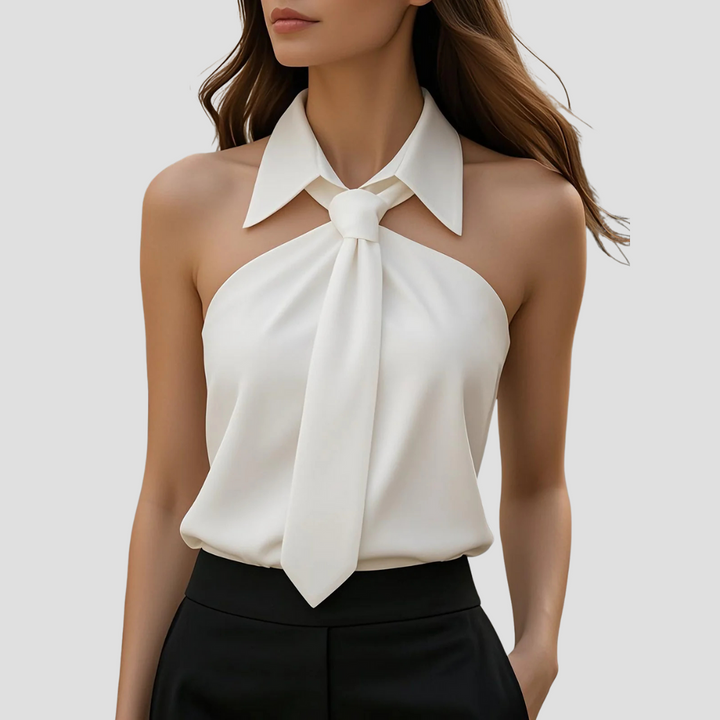 Mirella Bluse Halter Kragen Frau | Elegante Linien & Sommerliche Leichtigkeit