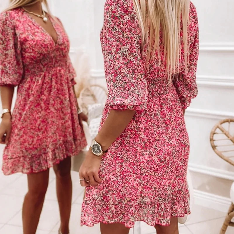Laureen | Bequemes Kleid mit Blumenprint für Frauen | Eleganz und Bequemlichkeit für den Sommer