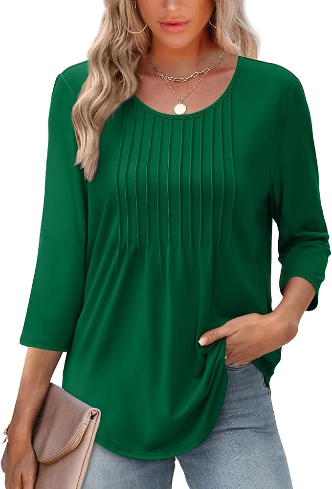 Afke Damen Oberteil mit Struktur und 3/4-Ärmeln | Bequemes Shirt für Büro & Freizeit