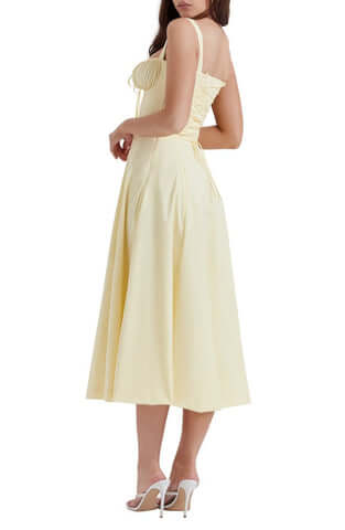Flora Florales langes Kleid mit Korsett für Frauen | Eleganz & Bohemian Charme