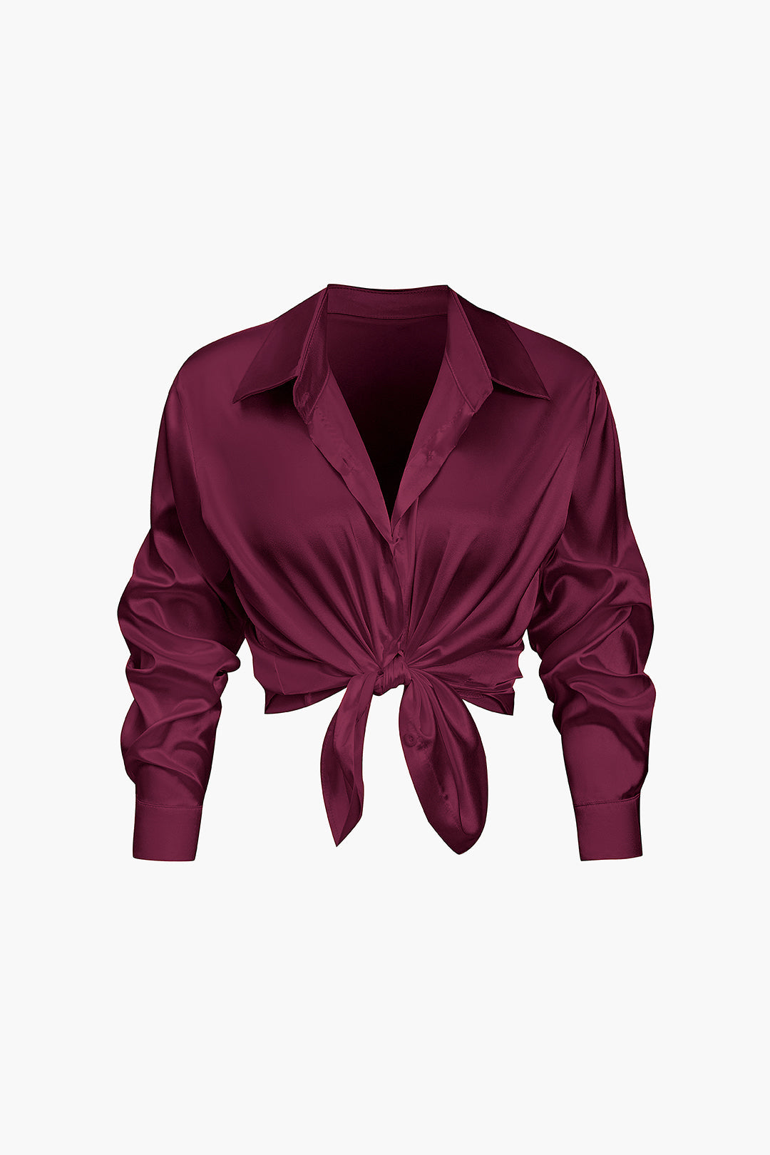 Lillian Satinbluse für Damen | Elegantes Langarmhemd mit lockerer Passform & zeitlosem Design