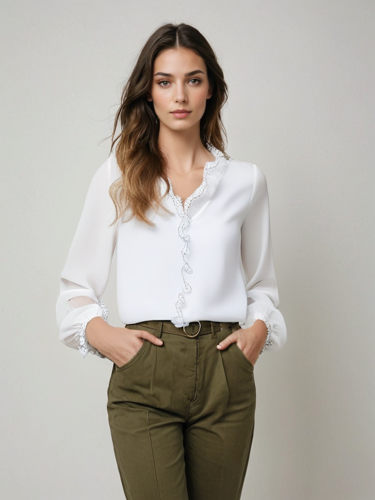 Eloïse | Elegante Langarm-Bluse für Frauen | Chic & Vielseitig