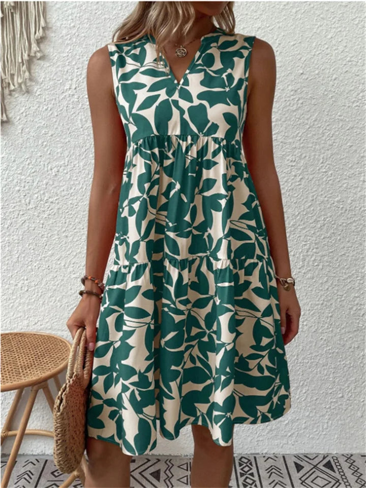 Juliette Fließendes Sommerkleid | Ärmellos & Blumenprint