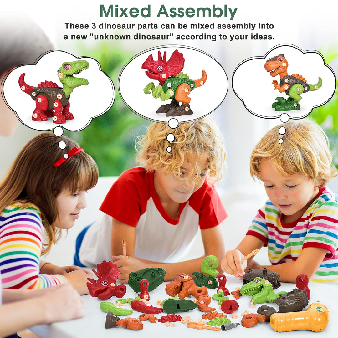 Interaktiver Dinosaurier-Baukasten für Kinder | T-Rex, Triceratops & Velociraptor