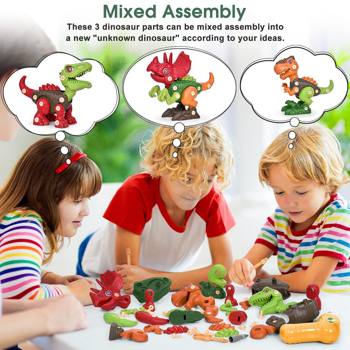 Interaktiver Dinosaurier-Baukasten für Kinder | T-Rex, Triceratops & Velociraptor