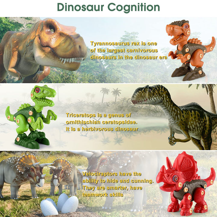 Interaktiver Dinosaurier-Baukasten für Kinder | T-Rex, Triceratops & Velociraptor