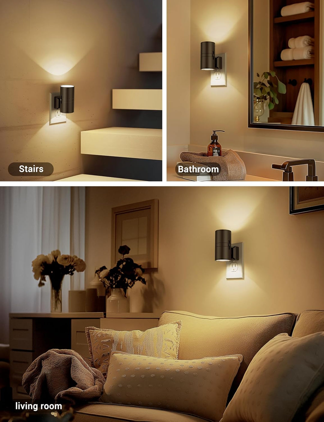 NightNova | Luz nocturna LED regulable: brillo ajustable para dormitorios y pasillos