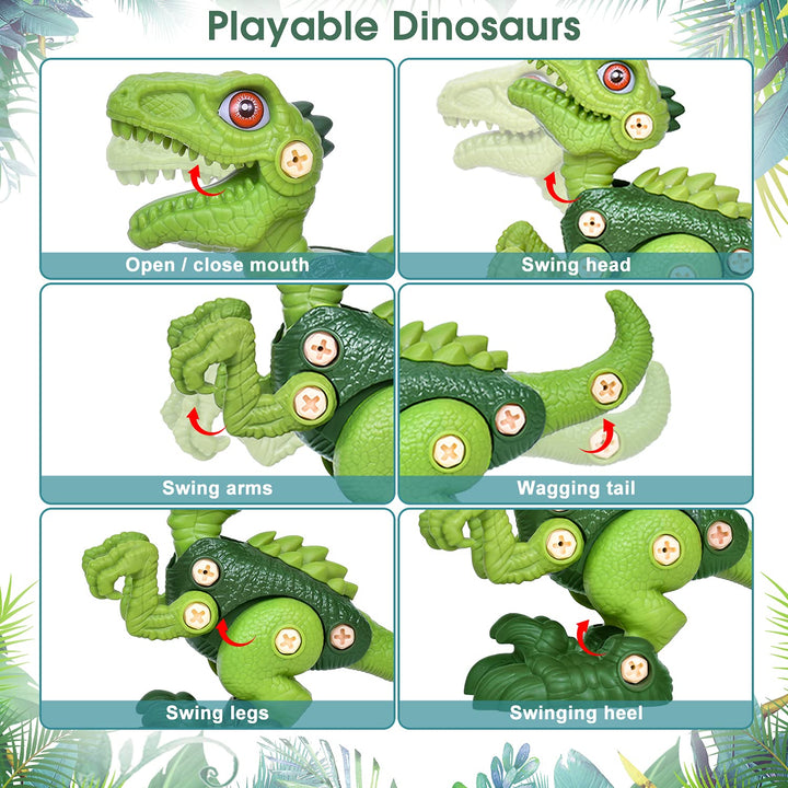 Interaktiver Dinosaurier-Baukasten für Kinder | T-Rex, Triceratops & Velociraptor