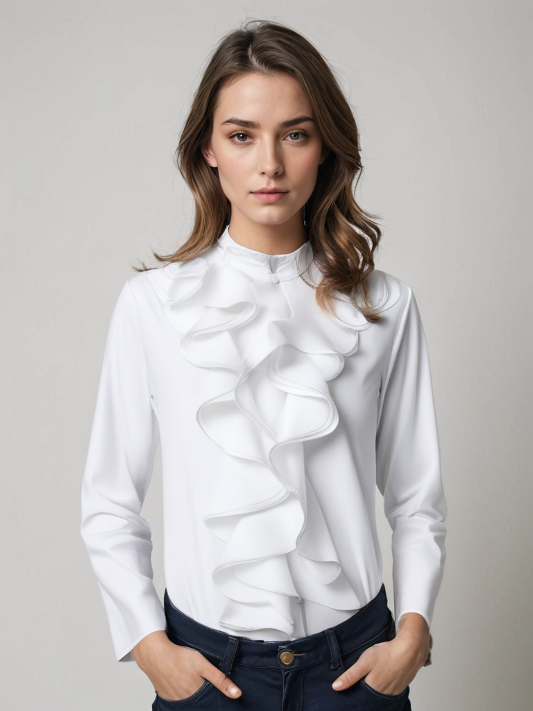 Celeste Elegante Bluse mit Rüschen und Knöpfen für Frauen | Chic & Komfort